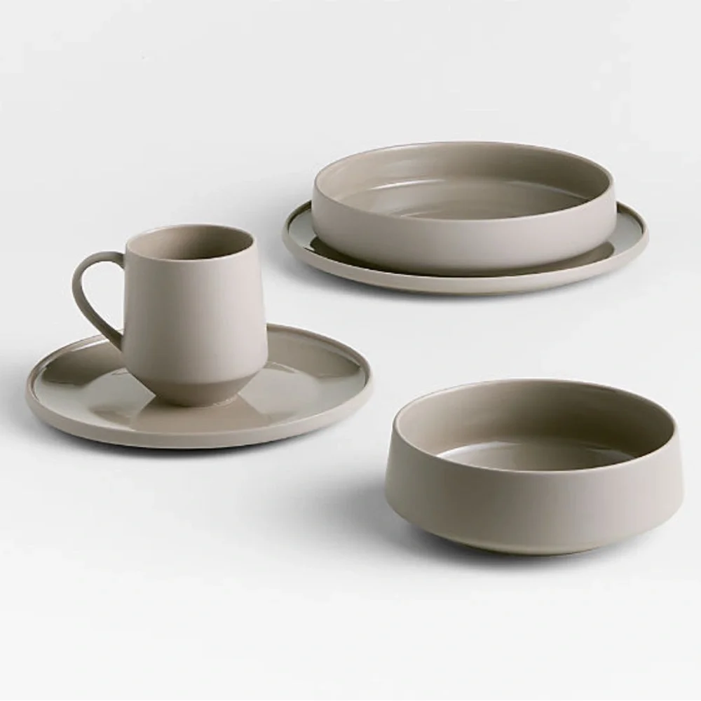 New! Crate&Barrel Porcelain Soup Bowl in Taupe